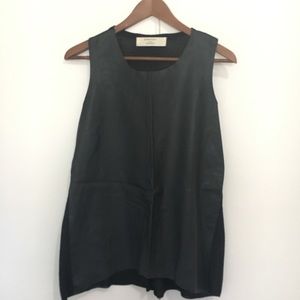 Zara Faux Leather Front Top